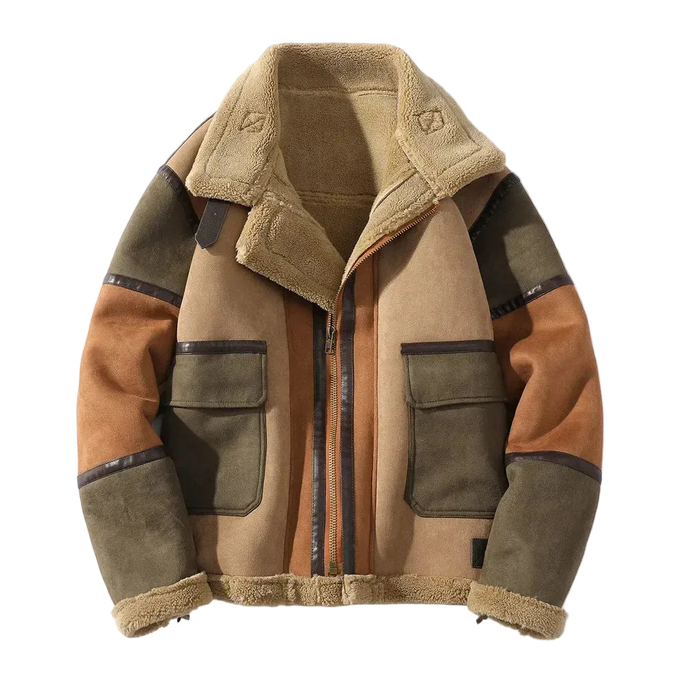 Heren Fleece Jack met Kleurblokken en Ritssluiting 0