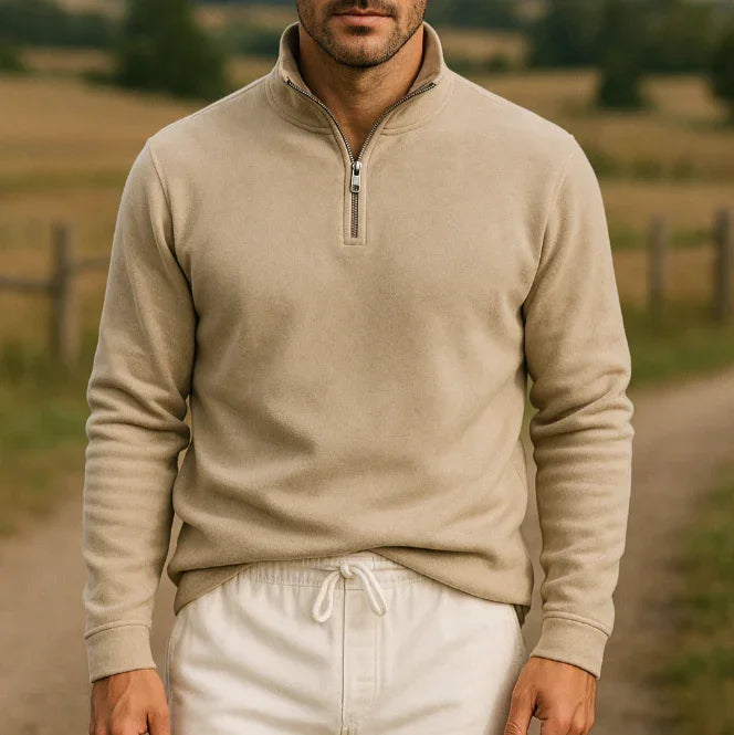 Heren Fleece Trui met Kwartrits 8