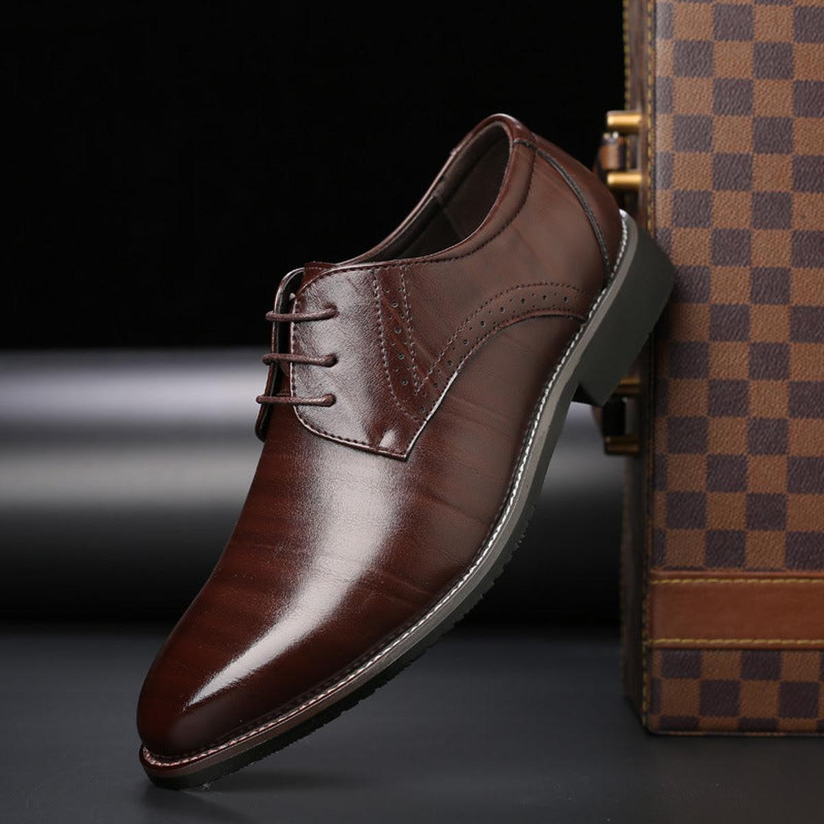 Heren Formele Kledingschoenen met Veters Klassiek Gepolijst Design 1