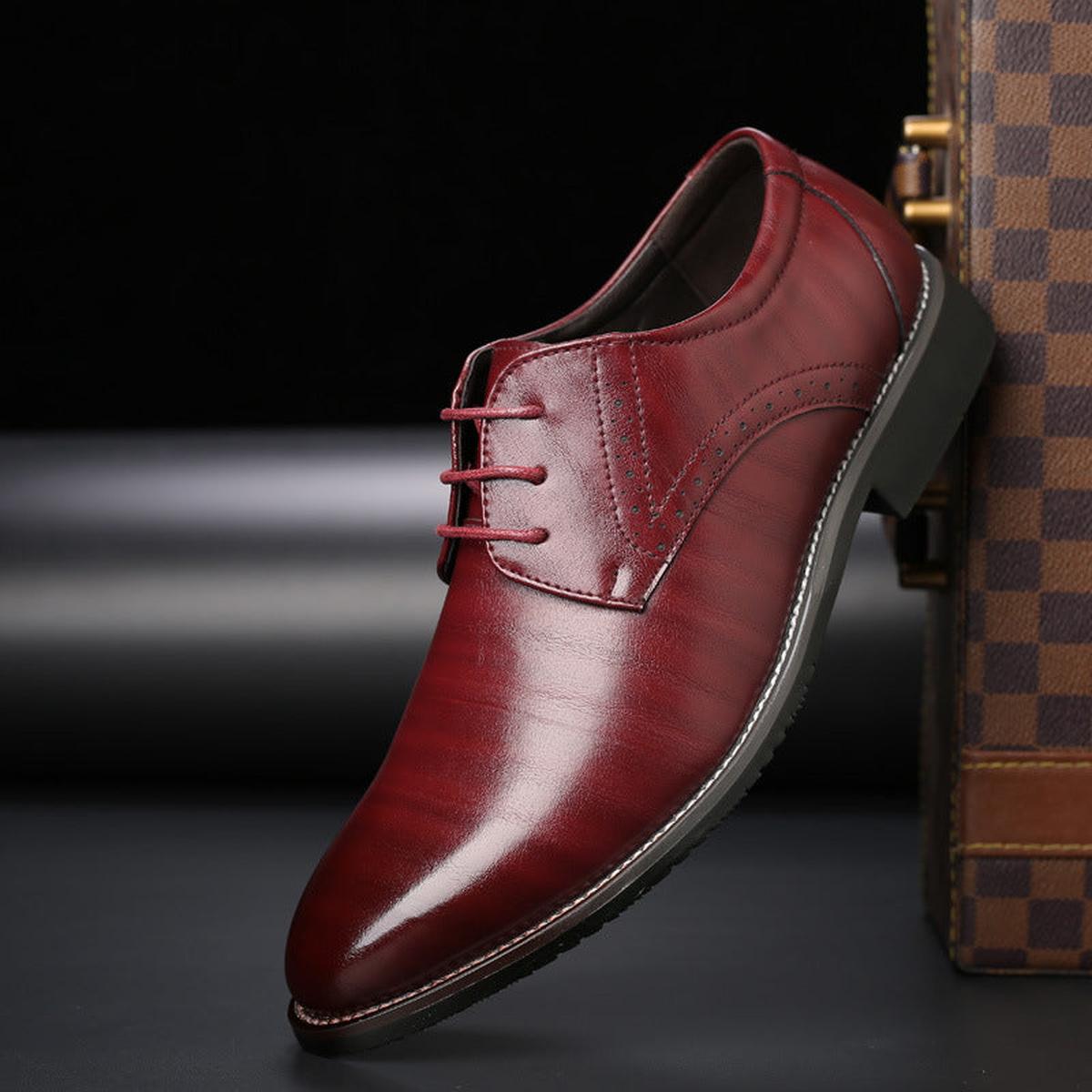 Heren Formele Kledingschoenen met Veters Klassiek Gepolijst Design 4