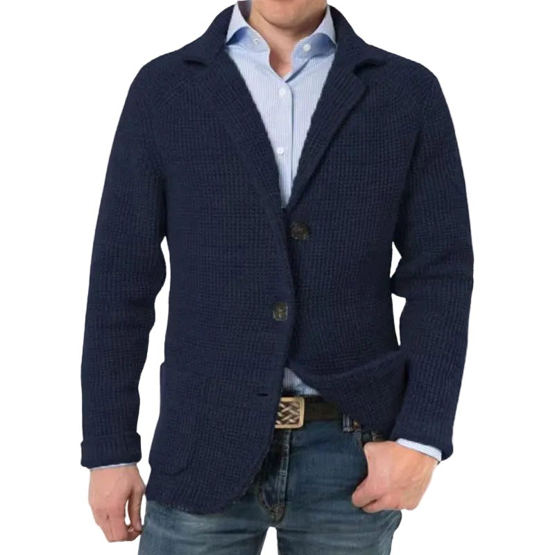 Heren Gebreid Blazer Vest Met Textuur 0