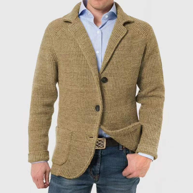 Heren Gebreid Blazer Vest Met Textuur 3