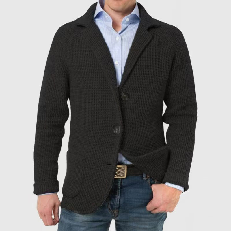 Heren Gebreid Blazer Vest Met Textuur 4