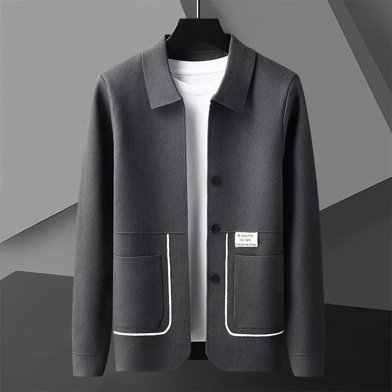Heren Gebreid Vest Met Witte Accenten 1