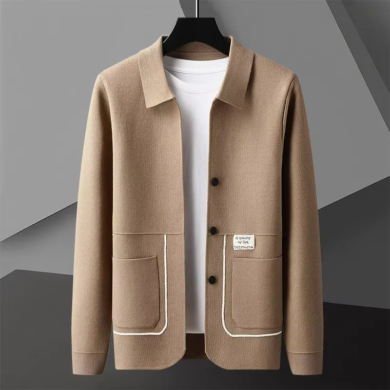 Heren Gebreid Vest Met Witte Accenten 2