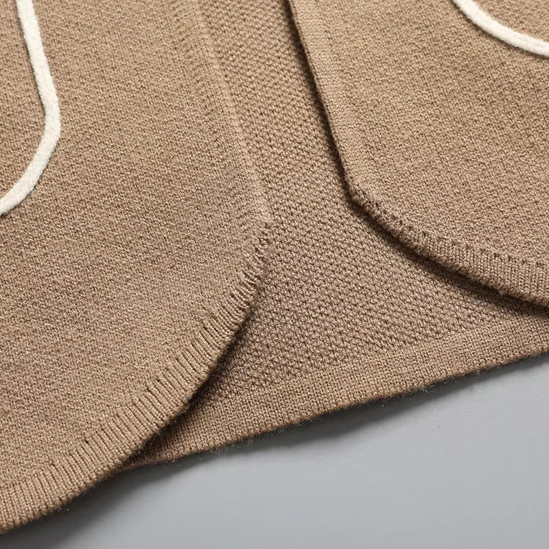 Heren Gebreid Vest Met Witte Accenten 5