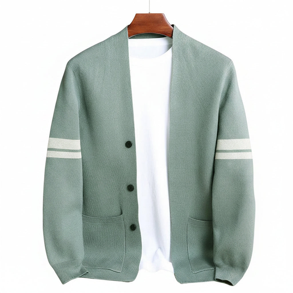 Heren Gebreid Vest met Moderne Knoopsluiting 0