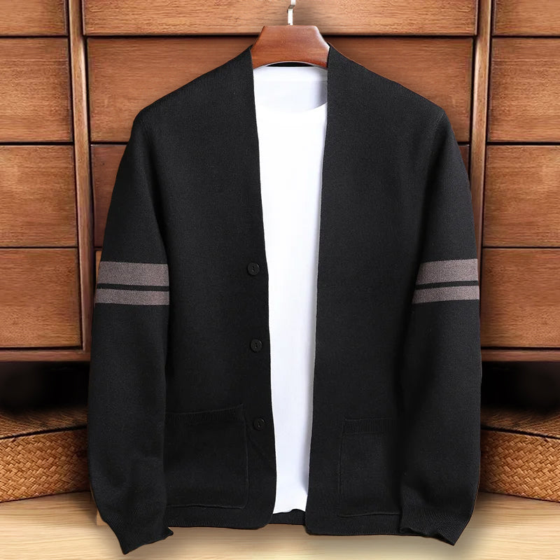 Heren Gebreid Vest met Moderne Knoopsluiting 1