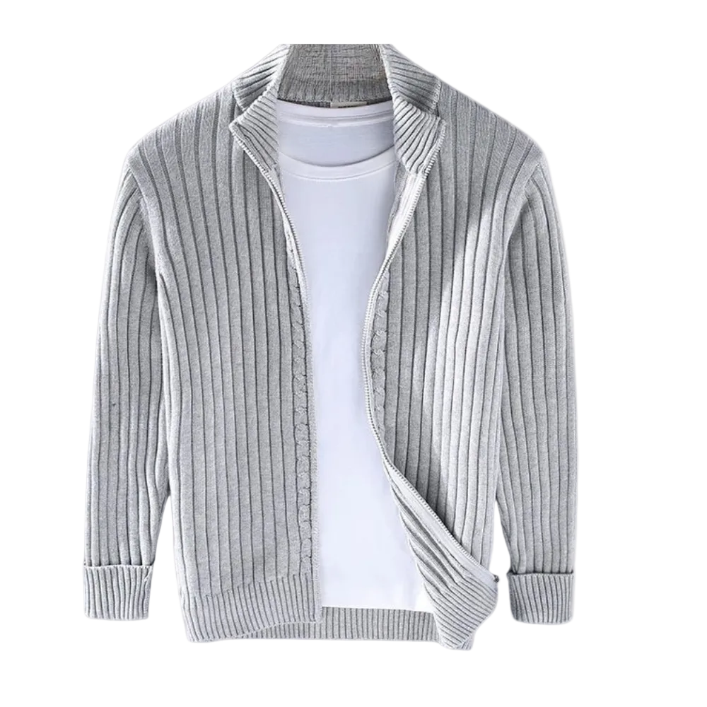 Heren Gebreid Vest met Ritssluiting Modern 0