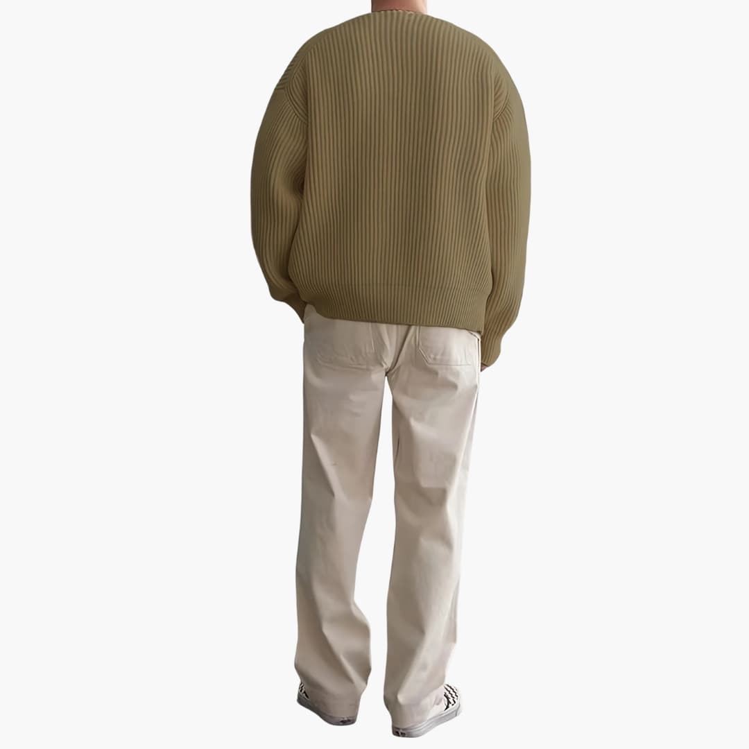 Heren Gebreide Trui met Halve Zip en Lange Mouwen 5