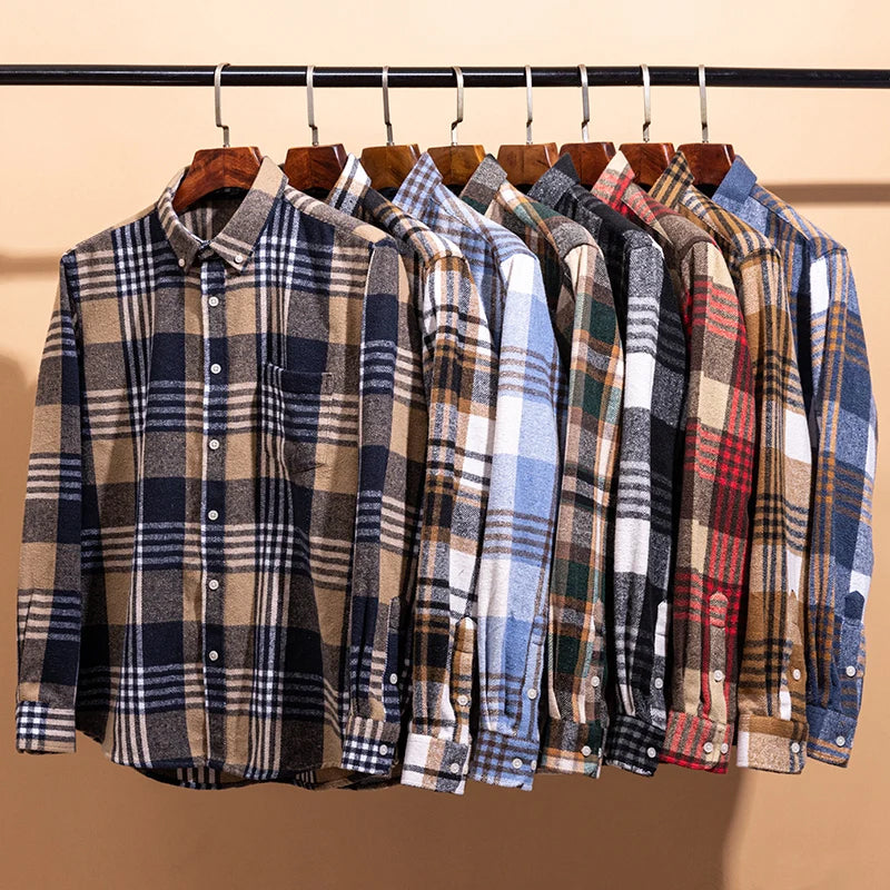 Heren Geruit Overhemd Casual Stijl 8