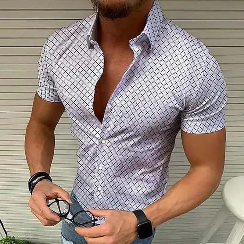Heren Geruit Overhemd Korte Mouwen Casual 2