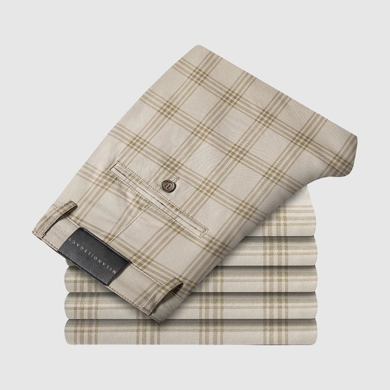 Heren Geruite Broek Met Rechte Pijpen 3
