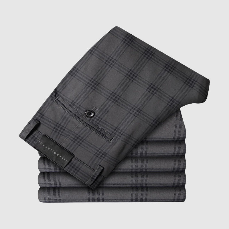 Heren Geruite Broek Met Rechte Pijpen 5