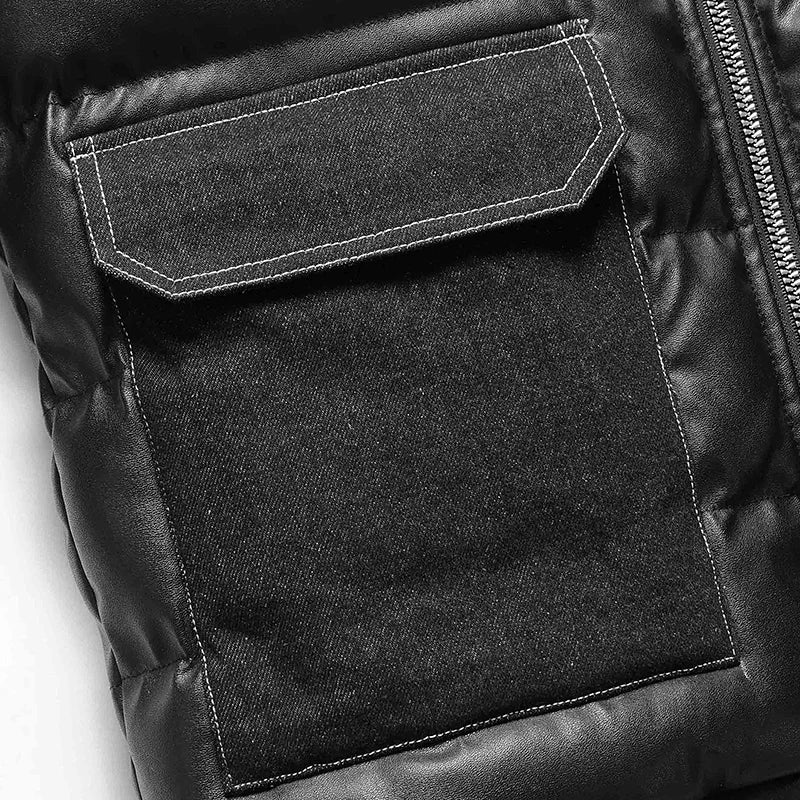 Heren Gewatteerd Jack met Denim Accenten 4