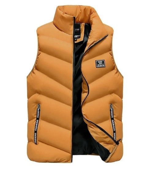 Heren Gewatteerde Jas Casual Mouwloos Met Opstaande Kraag 8