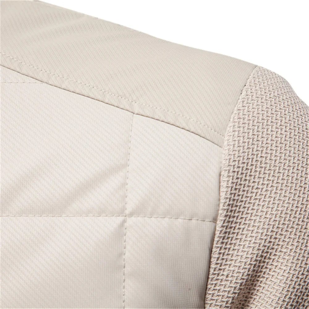 Heren Gewatteerde Jas Klassiek Met Ribgebreide Mouwen 4