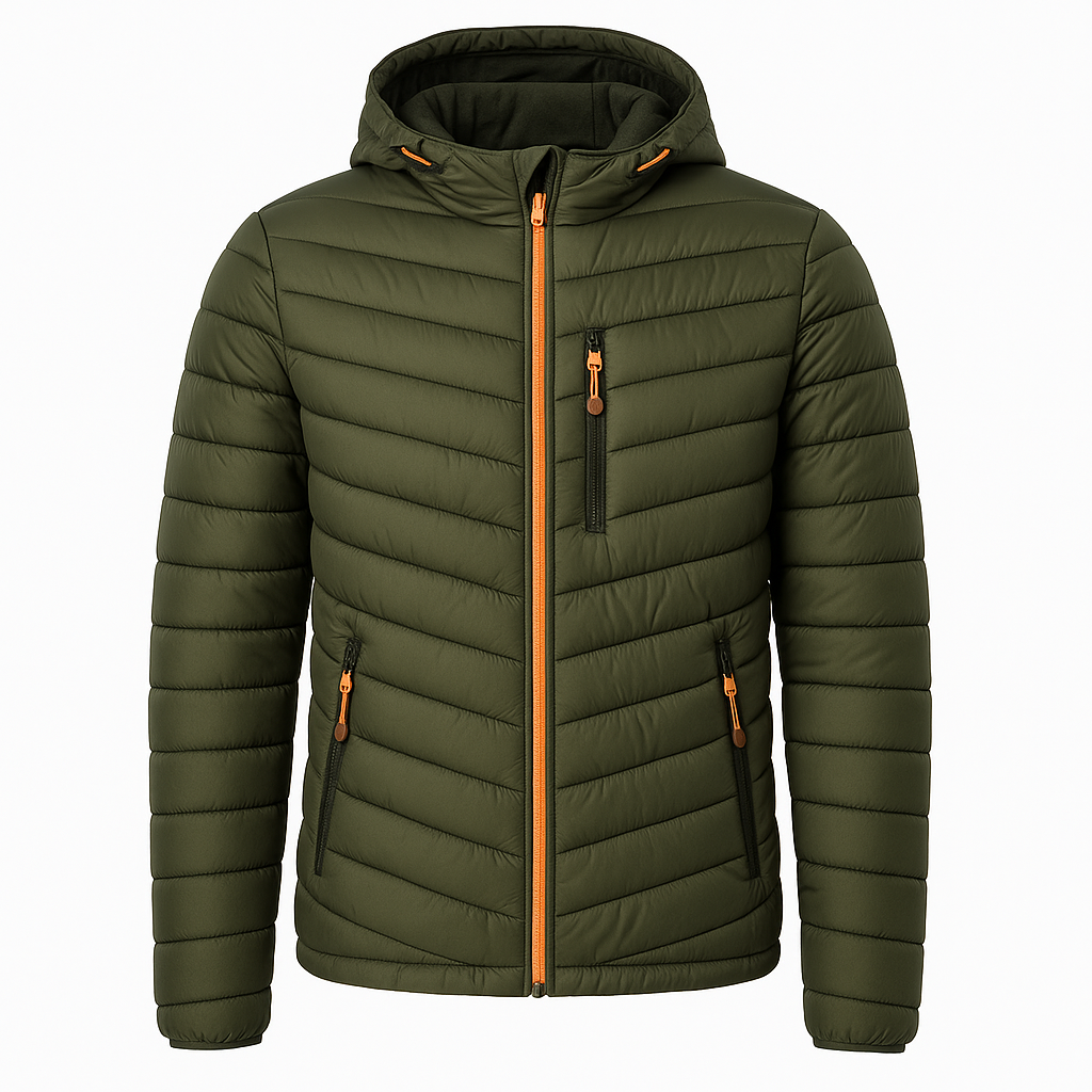 Heren Gewatteerde Jas met Capuchon en Moderne Stijl 6