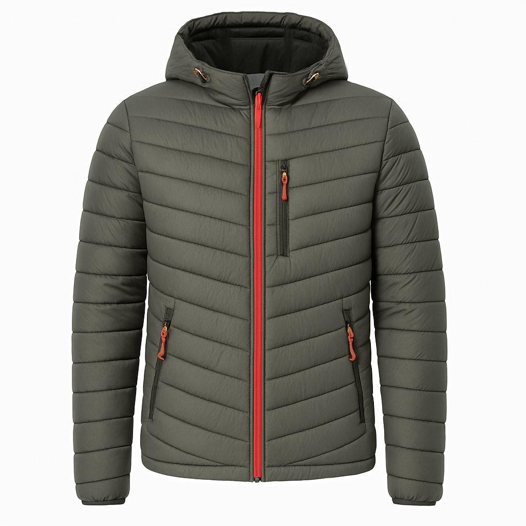 Heren Gewatteerde Jas met Capuchon en Moderne Stijl 7