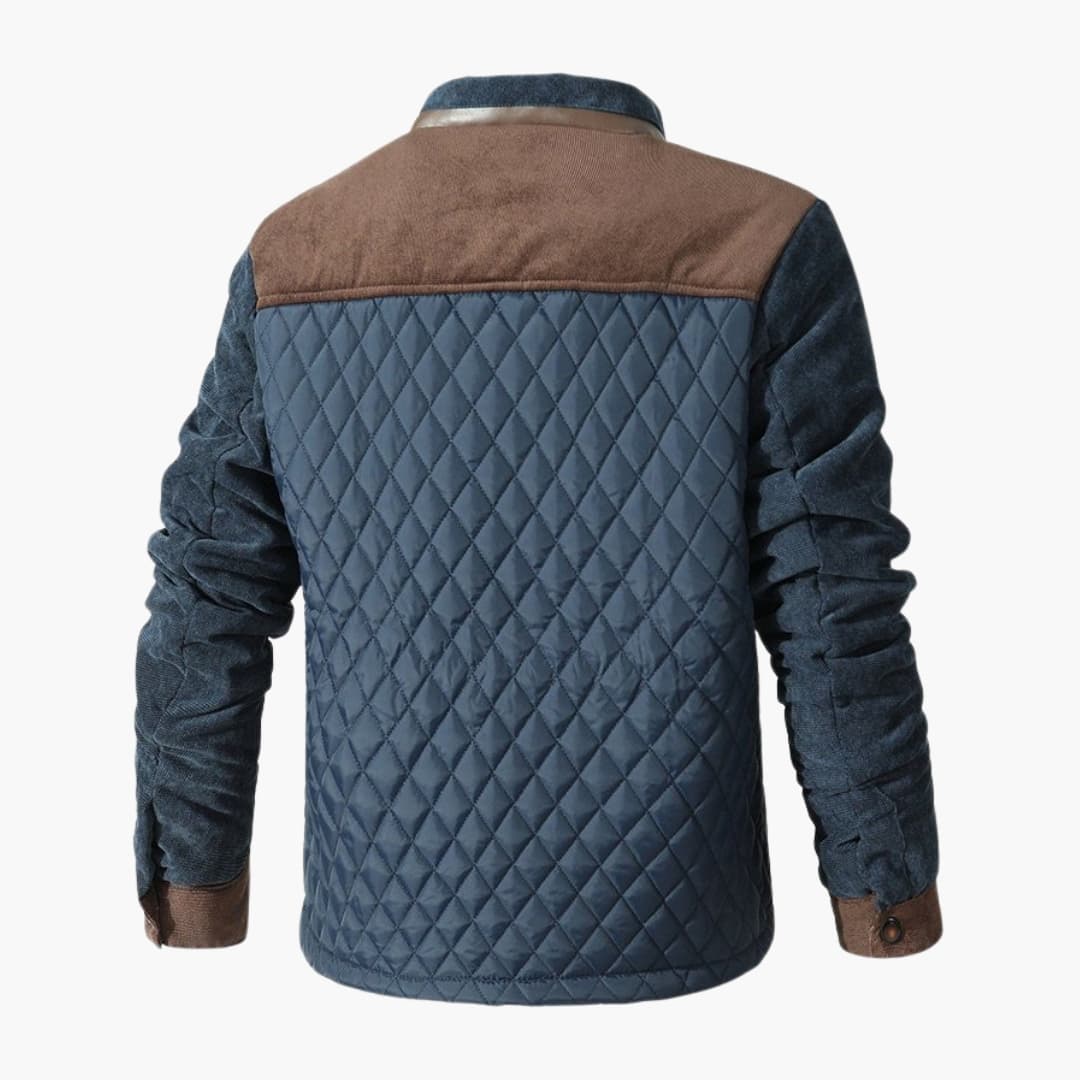 Heren Gewatteerde Jas met Contrastdetails 3