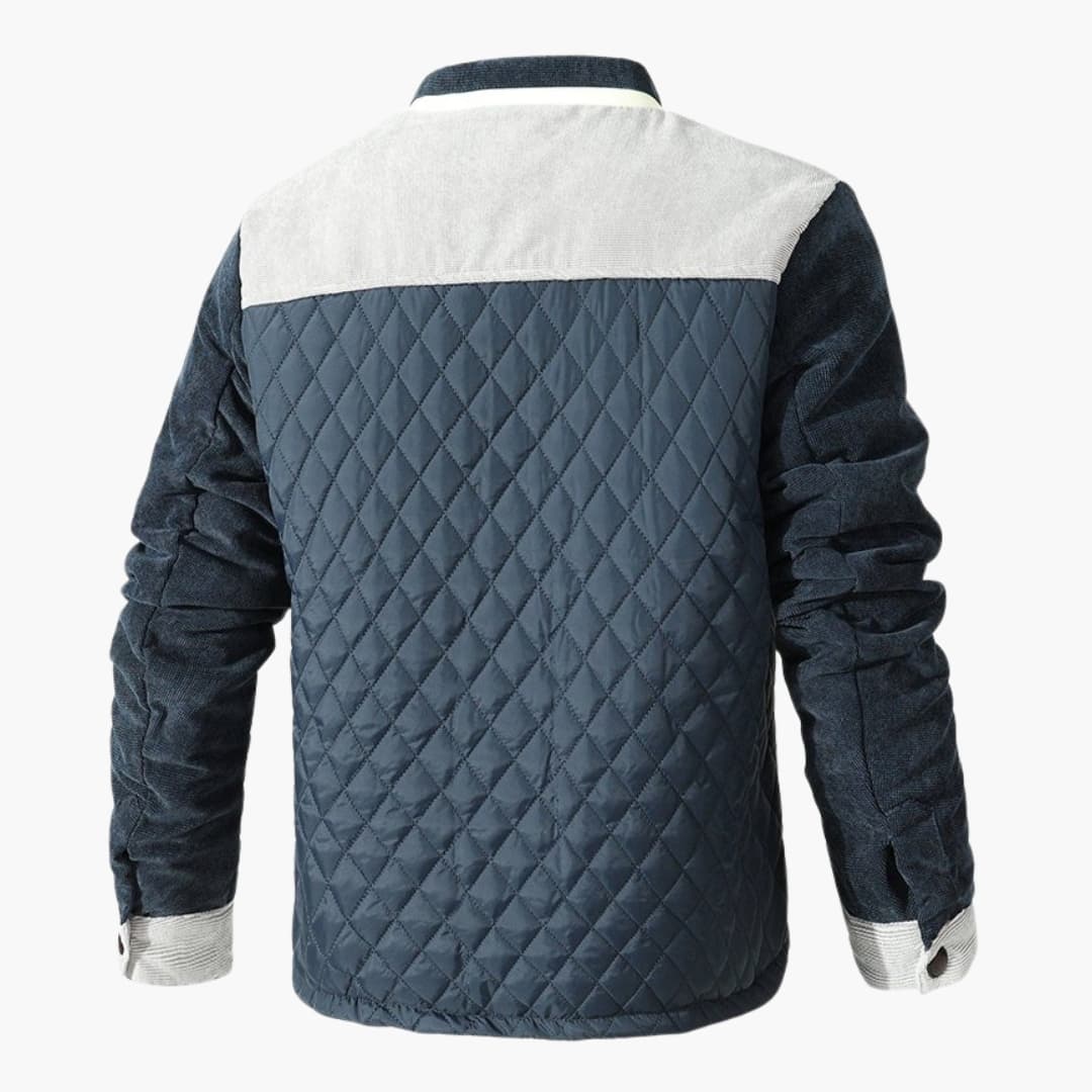 Heren Gewatteerde Jas met Contrastdetails 4