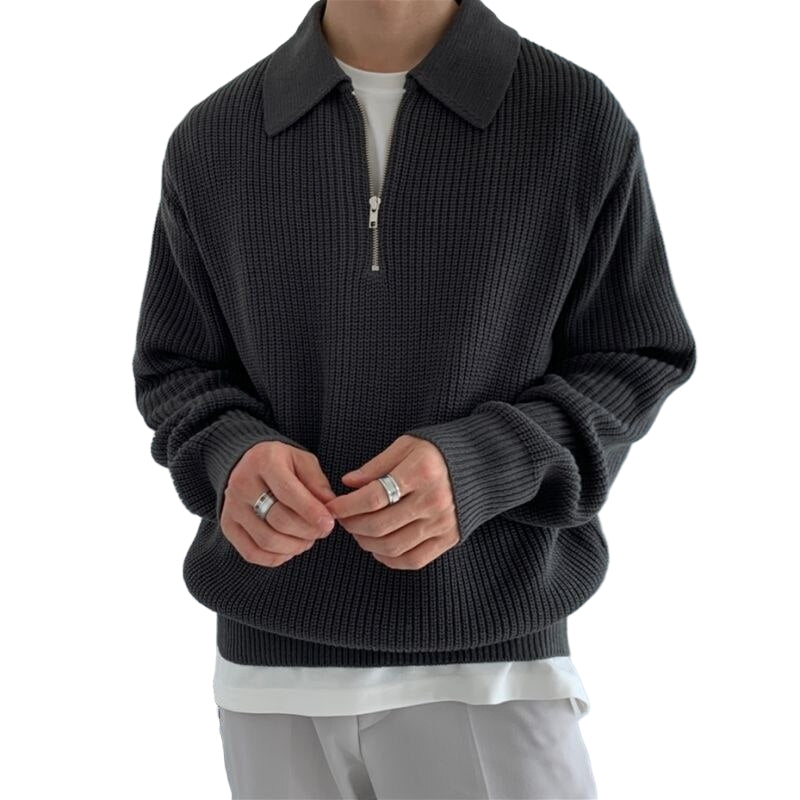 Heren Half Zip Sweater Modern Design 0