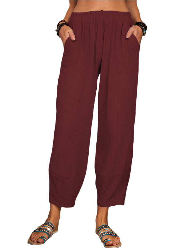 Heren Harem Broek Losse Katoen Linnen Casual 0