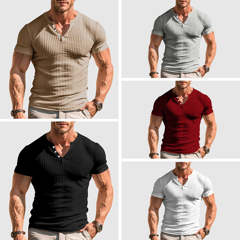 Heren Henley-shirt Slim Fit 5