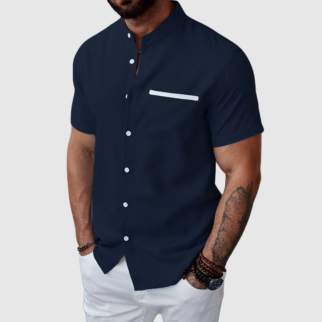 Heren Henley Shirt Casual Stijl 3