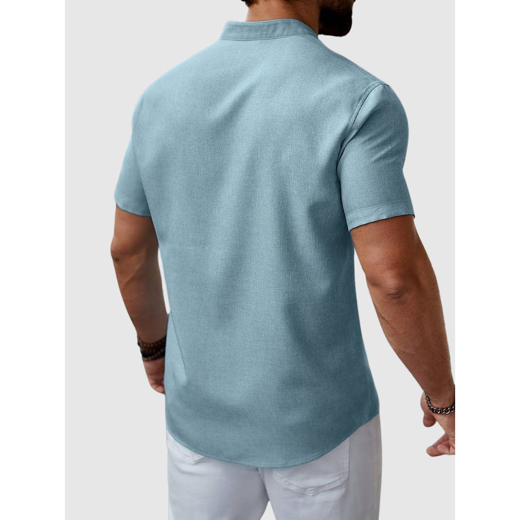 Heren Henley Shirt Casual Stijl 6