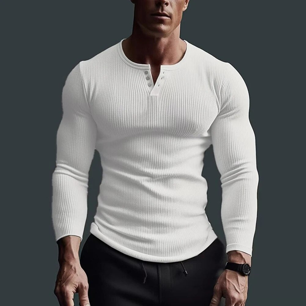 Heren Henley Shirt Slank Ontwerp voor Casual en Formele Gelegenheden 0