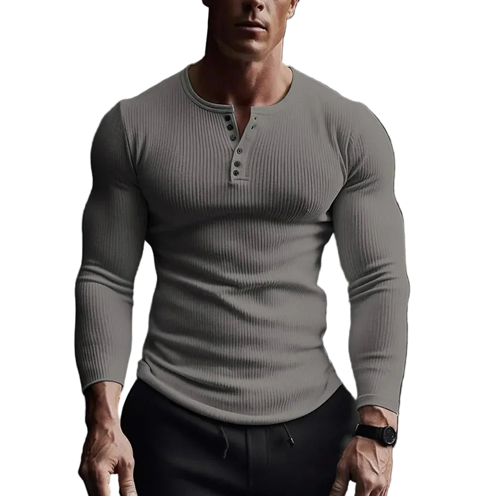 Heren Henley Shirt Slank Ontwerp voor Casual en Formele Gelegenheden 3