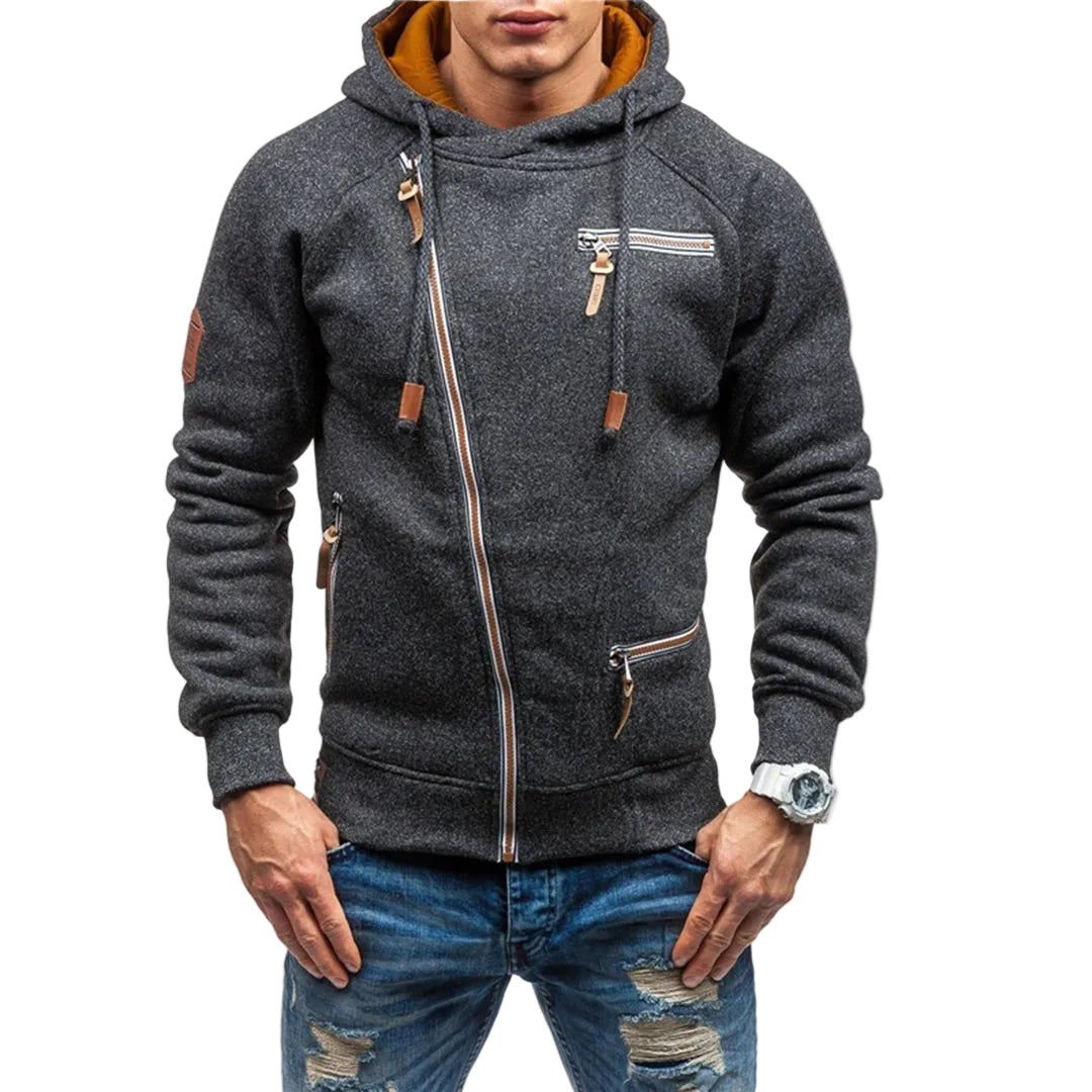 Heren Hoodie Casual Met Rits Moderne Look 0