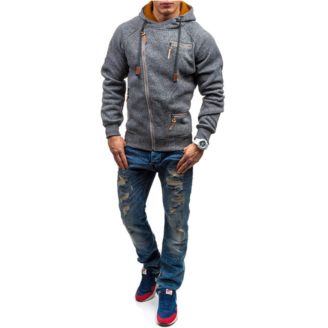 Heren Hoodie Casual Met Rits Moderne Look 5