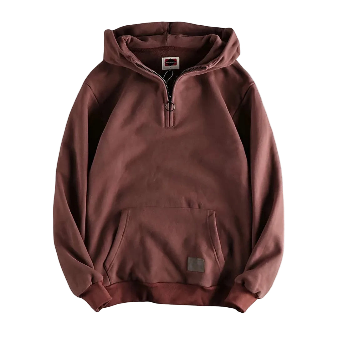 Heren Hoodie Casual met Lange Mouwen en Halve Rits 0