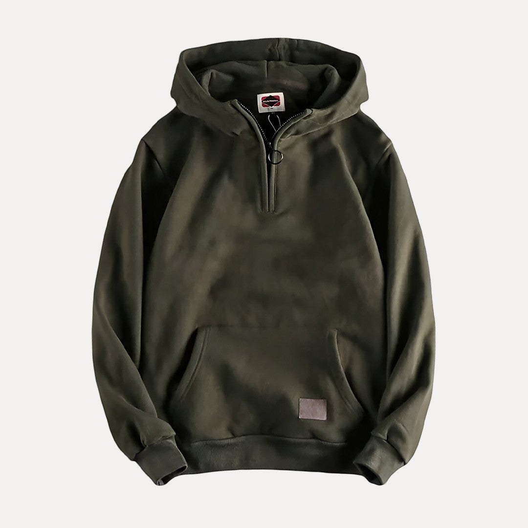 Heren Hoodie Casual met Lange Mouwen en Halve Rits 1