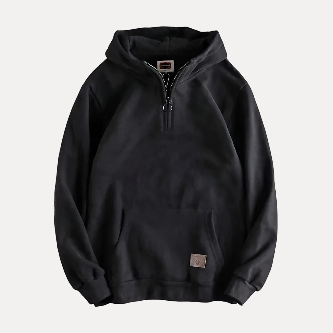 Heren Hoodie Casual met Lange Mouwen en Halve Rits 2