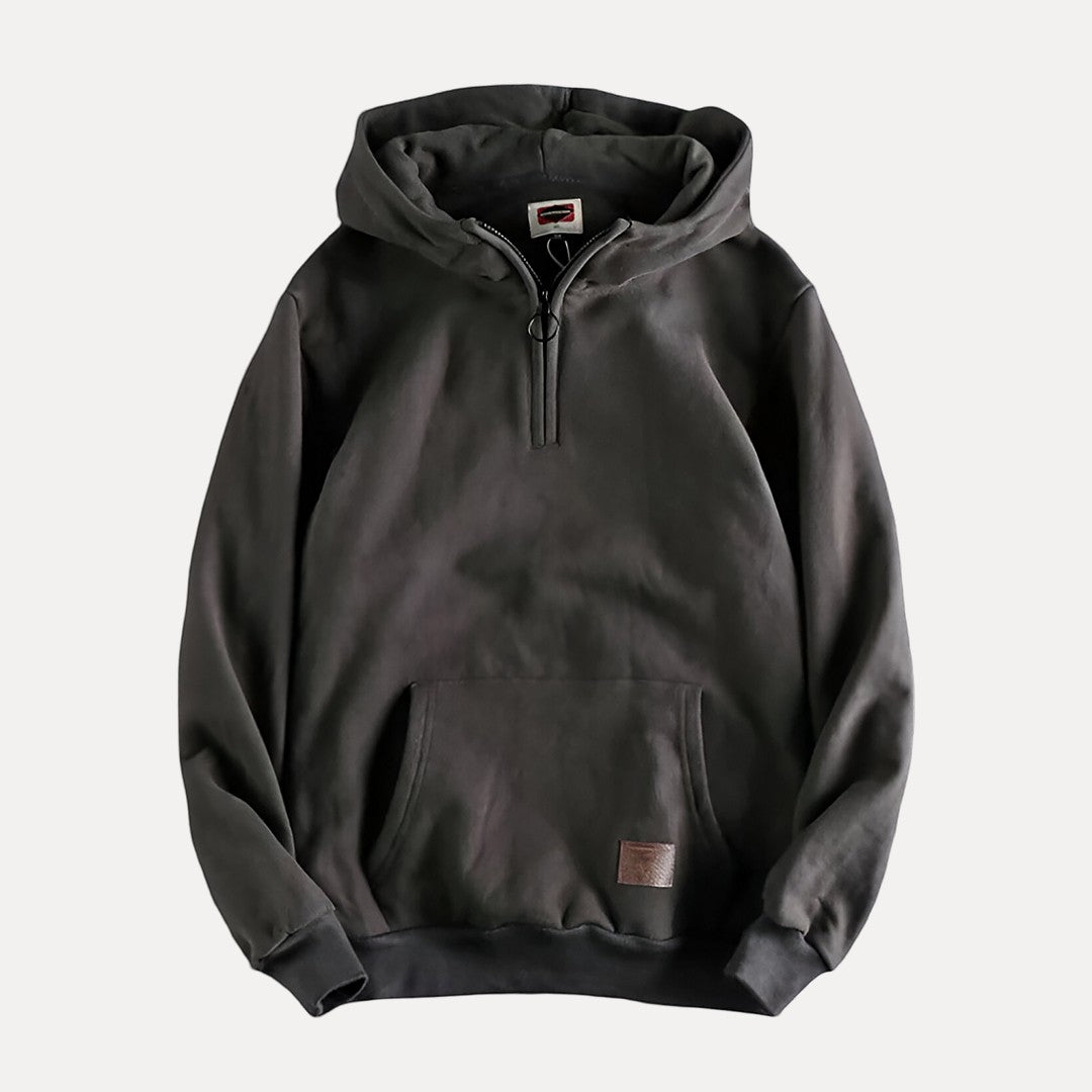 Heren Hoodie Casual met Lange Mouwen en Halve Rits 3