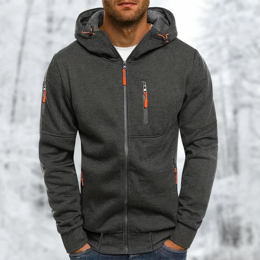 Heren Hoodie Jacke Met Praktische Rits 1