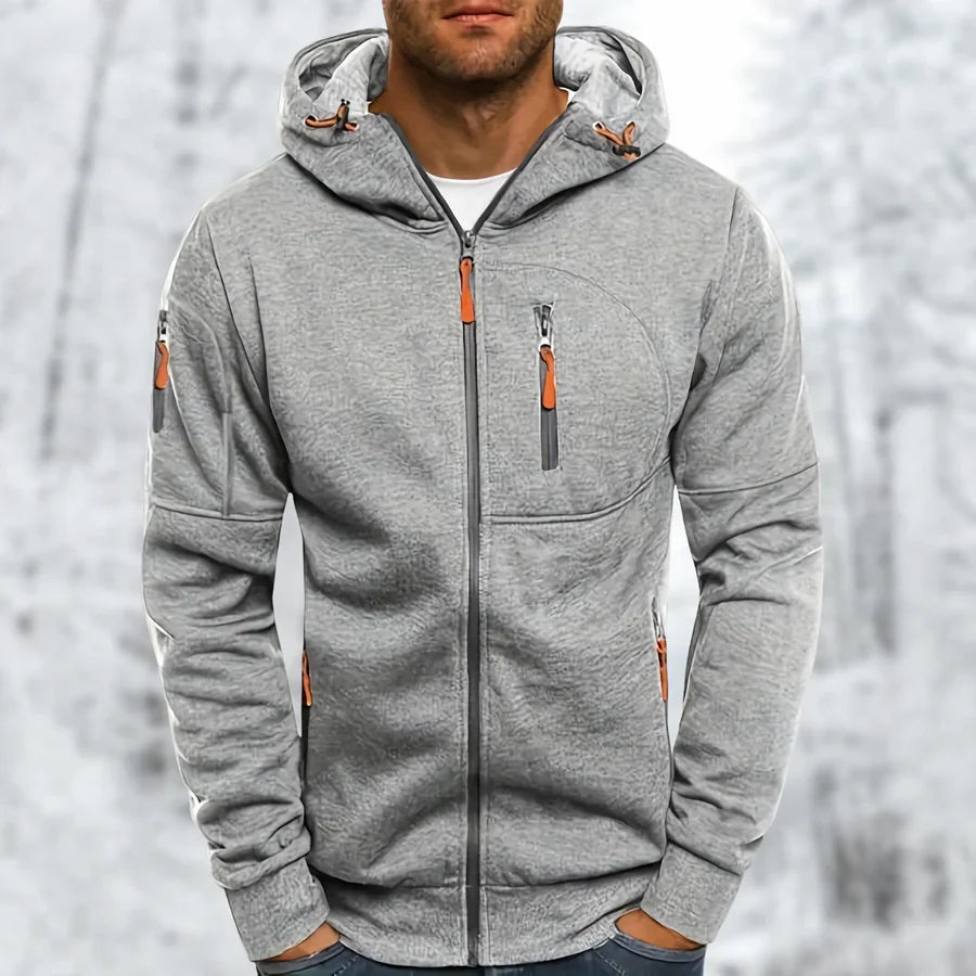 Heren Hoodie Jacke Met Praktische Rits 2