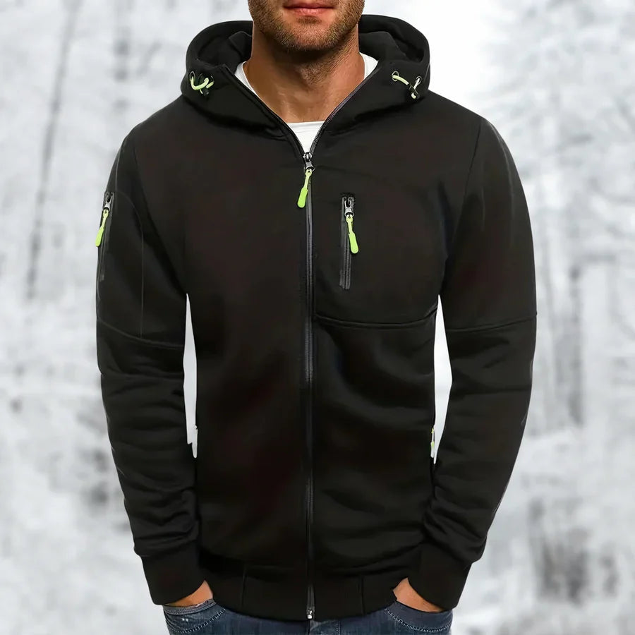 Heren Hoodie Jacke Met Praktische Rits 3