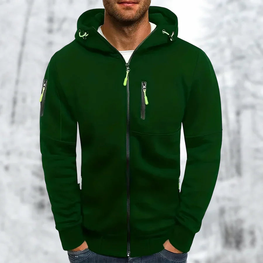 Heren Hoodie Jacke Met Praktische Rits 4