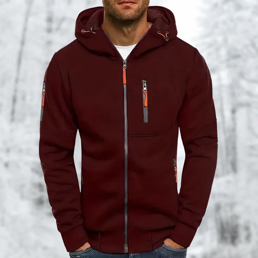 Heren Hoodie Jacke Met Praktische Rits 6