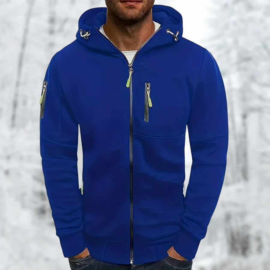 Heren Hoodie Jacke Met Praktische Rits 8