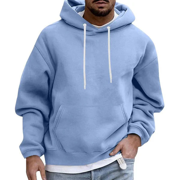 Heren Hoodie Met Praktische Zakken Zachte Stof Losse Pasvorm 0