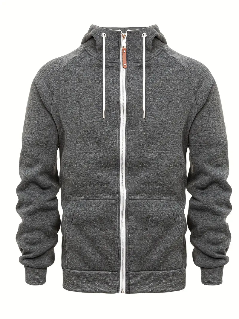 Heren Hoodie Met Rits Casual Stijl 0