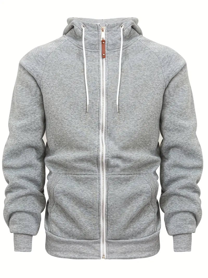 Heren Hoodie Met Rits Casual Stijl 3