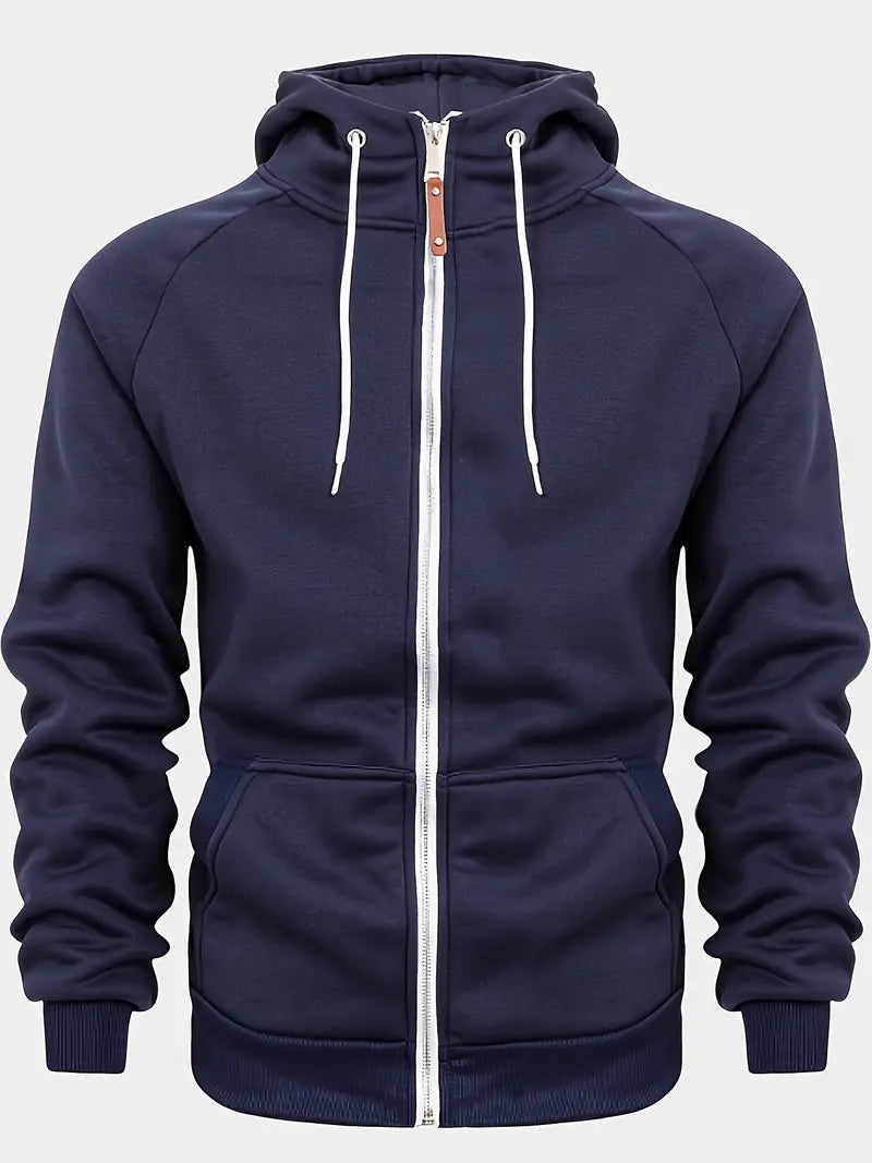 Heren Hoodie Met Rits Casual Stijl 6