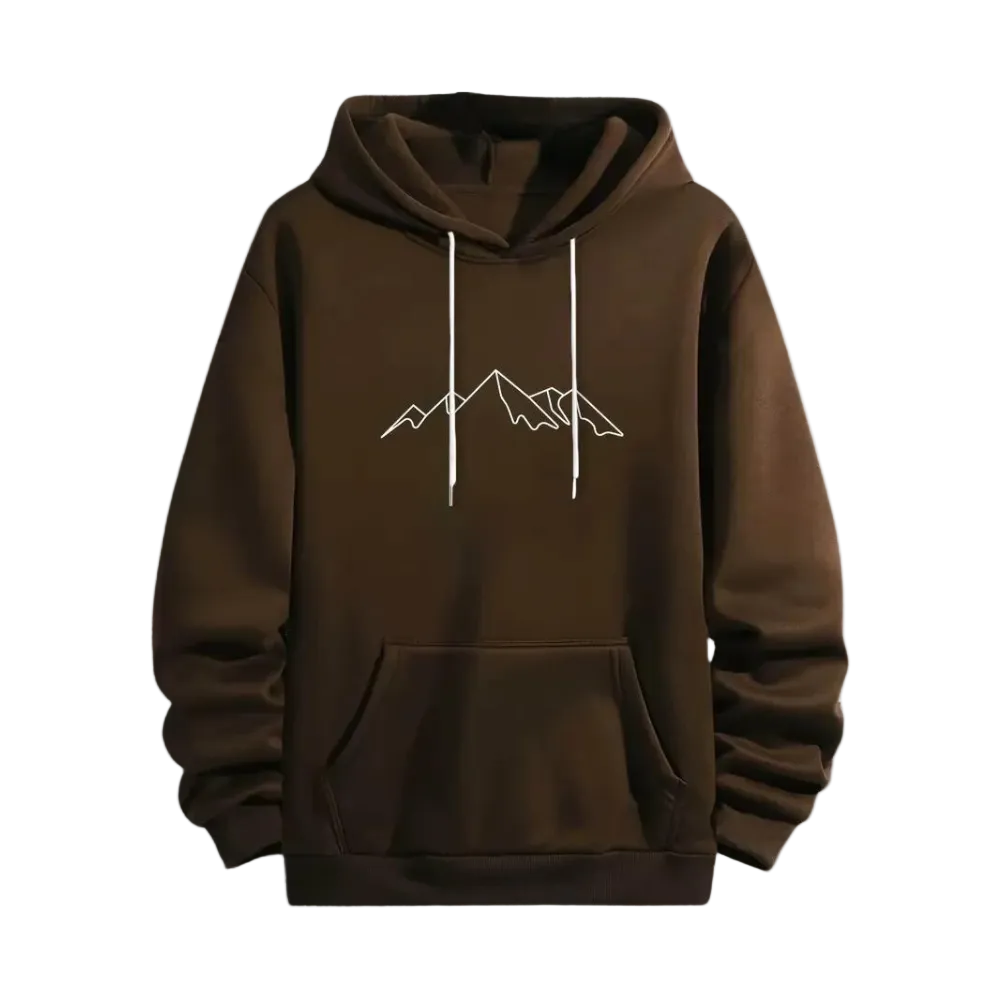 Heren Hoodie met Bergprint Stijlvol 0
