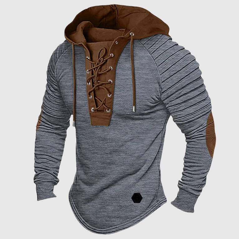 Heren Hoodie met Capuchon en Vetersluiting 1